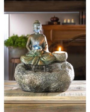 Happy Fat Buddha Lighted Table Desk Water Fountain Buddah Mobel